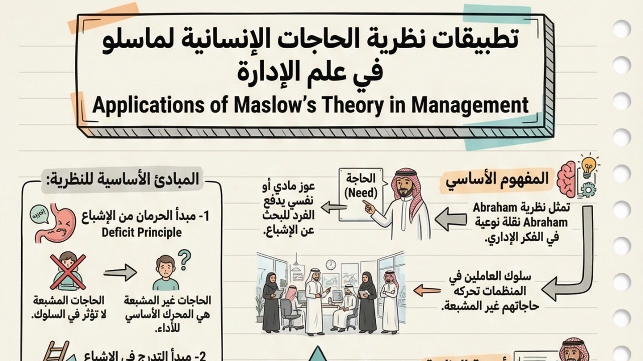 تطبيقات نظرية الحاجات الإنسانية لماسلو في علم الإدارة Applications of Maslow’s Theory in Management