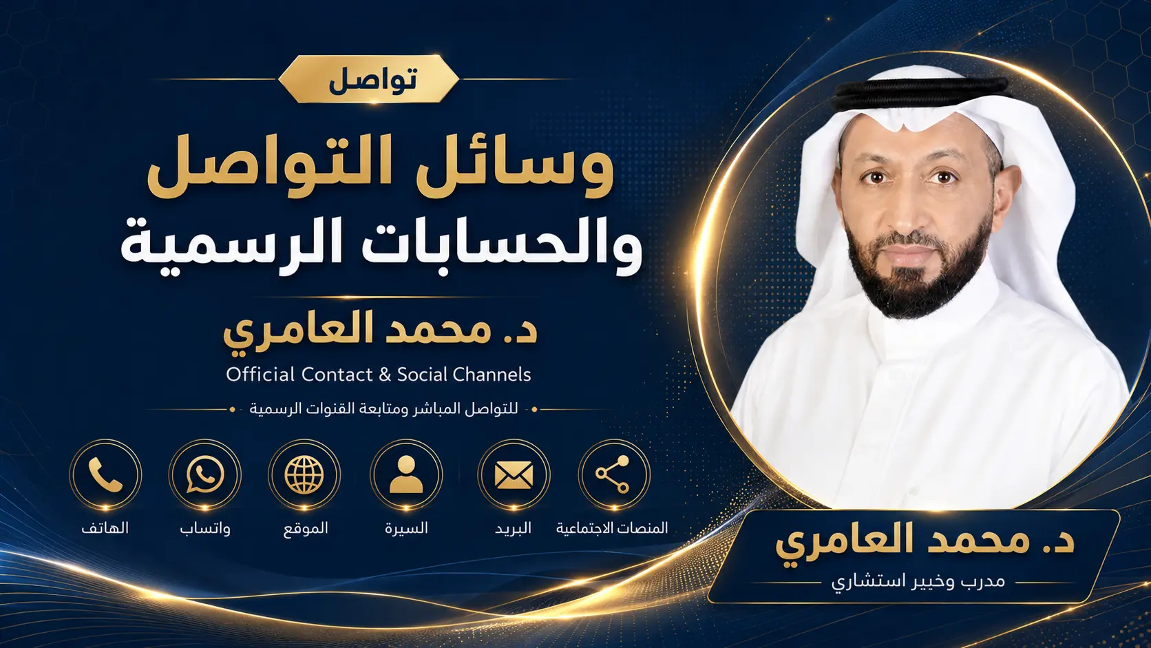 وسائل التواصل الرسمية مع د. محمد العامري
